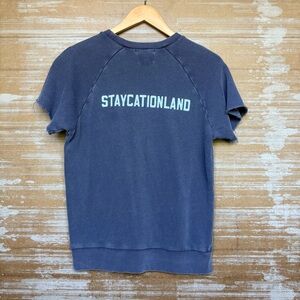 Gant Rugger Staycationland Terry Crew Neck Top Blue Preppy Classic Womens M